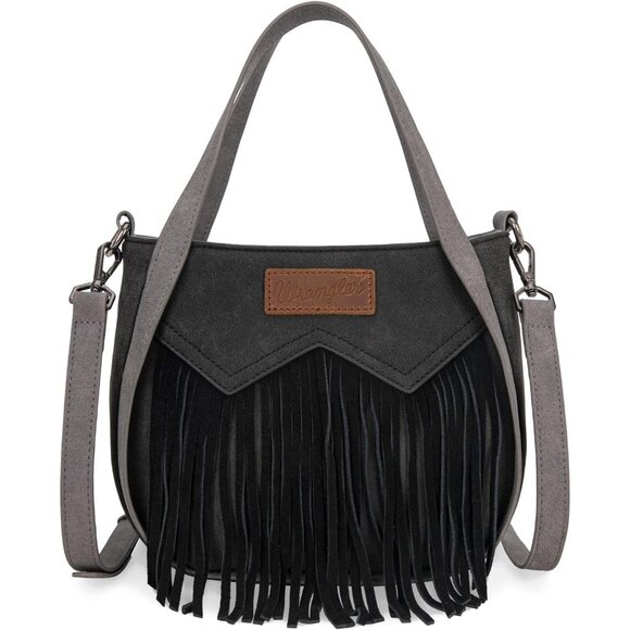 Handbags - Women’s Faux Leather Fringe Crossbody Purse Medium Travel Stylish